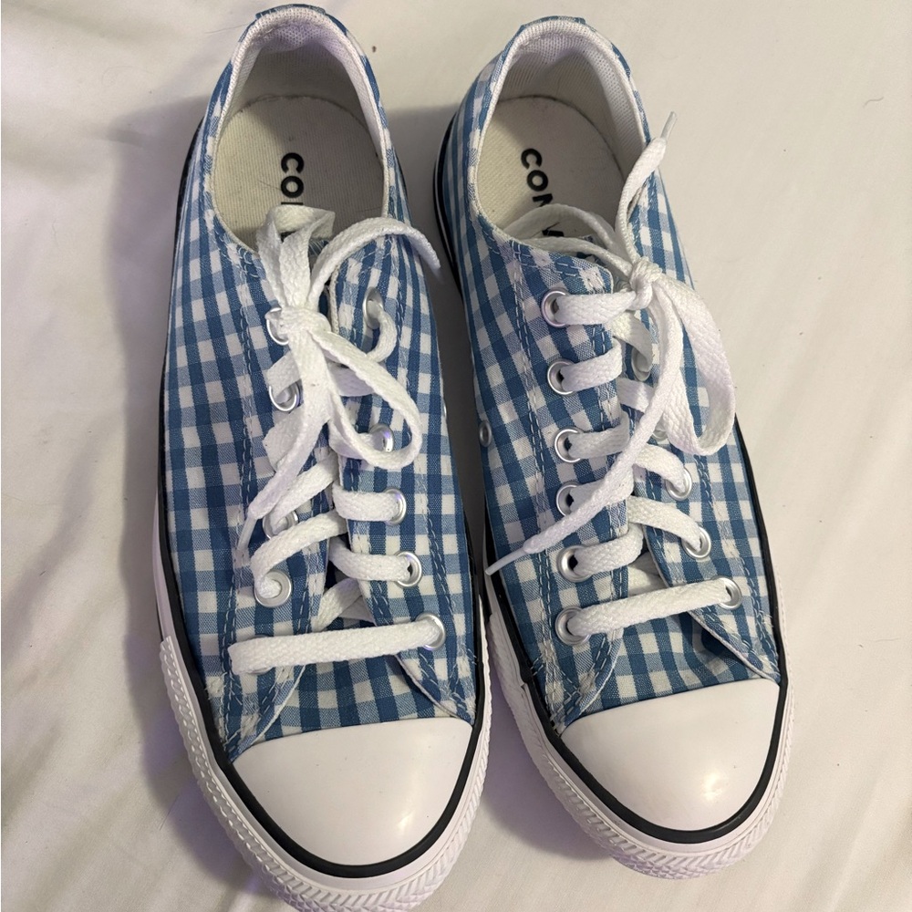 Converse All Star Blue and White Gingham Chuck Taylor’s- 8.5W